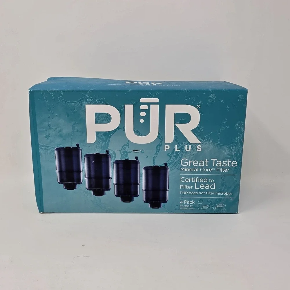 New! PUR Plus RF-9999 Faucet Water Filter Replacement 4 Pack ~ Mineral Core